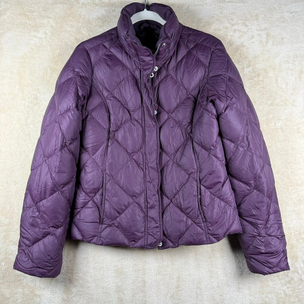 Eddie Bauer Womens EB700 Goose Down Quilted Puffer Jacket Purple Size Small